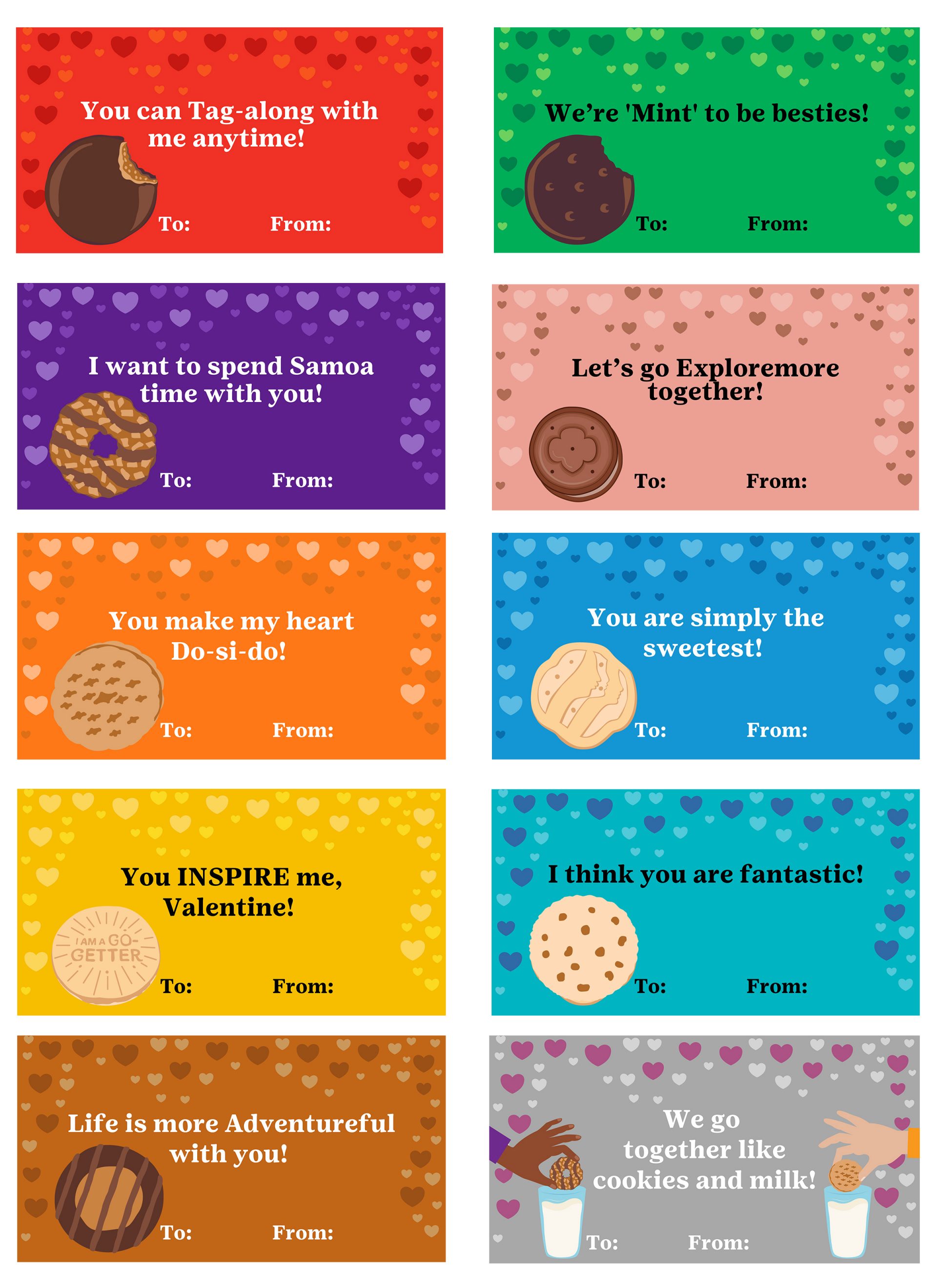 Girl Scout Cookie Valentine Cards